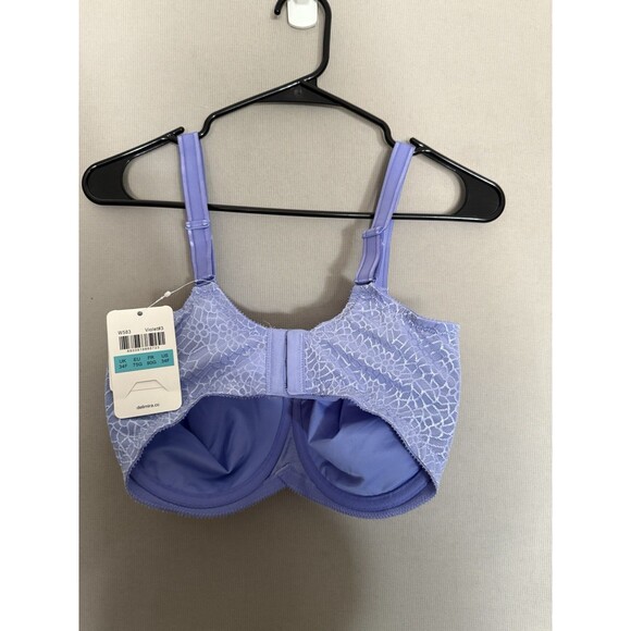 Delimira Minimizer Support Bra 34F Lined Smoothing Underwire Lilac Womens New - Picture 2 of 7